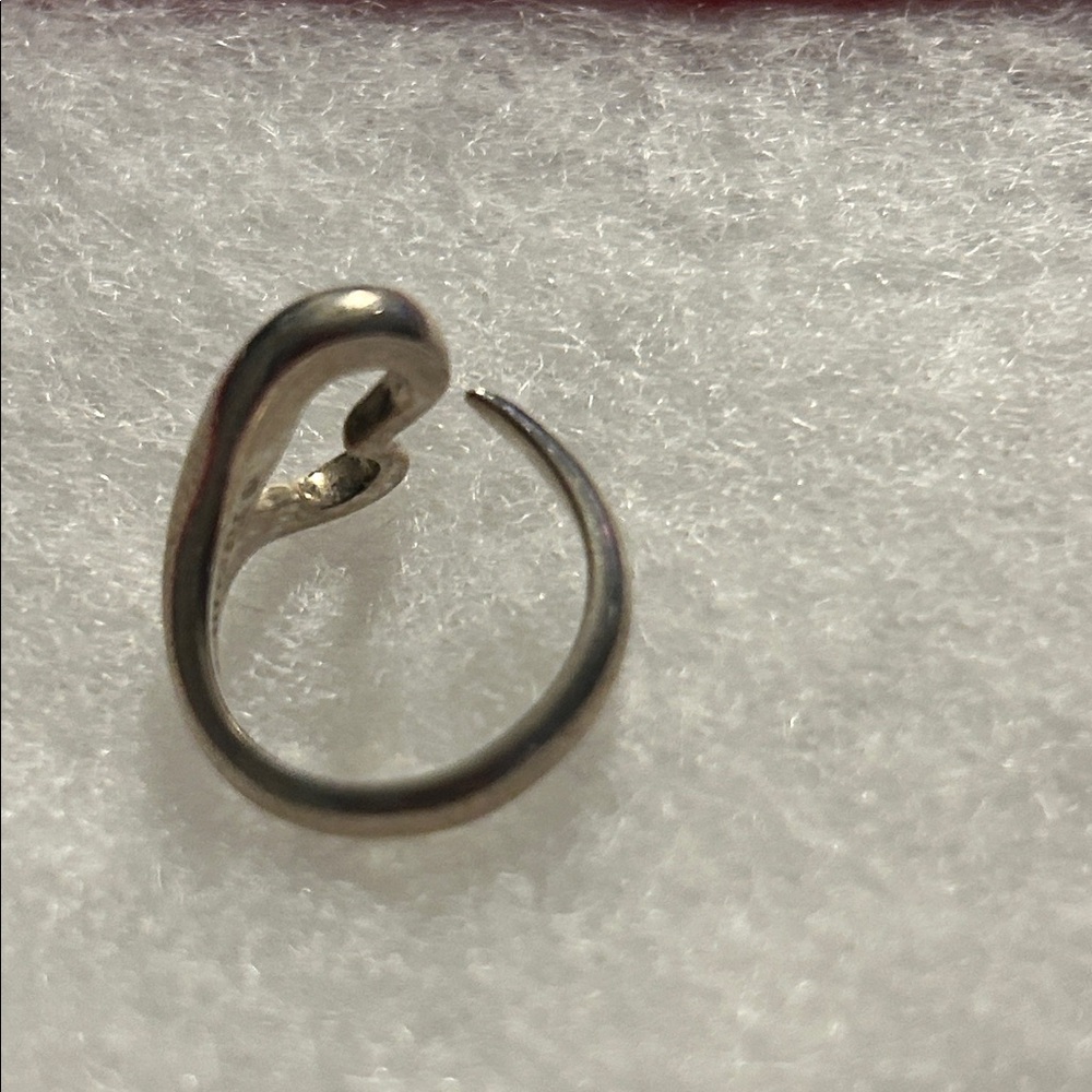 135. Tiffany & Co. Silver Open Heart Ring with COA - Picture 2 of 4